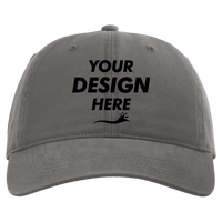 Richardson Peach Twill Dad Hat, Charcoal, Front view, Mockup