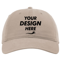 Richardson Peach Twill Dad Hat, Dark Khaki, Front view, Mockup