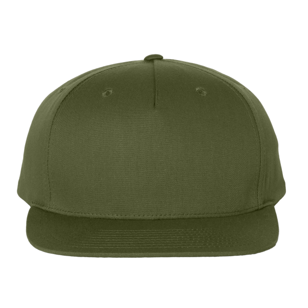 Richardson Pinch Front Structured Snapback Trucker Cap, Army Olive, Front view