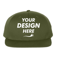 Richardson Pinch Front Structured Snapback Trucker Cap, Army Olive, Front view, Mockup