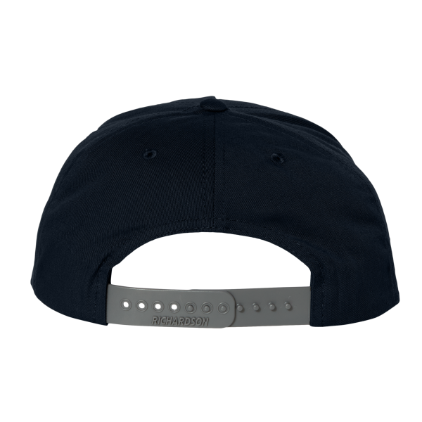Richardson Pinch Front Structured Snapback Trucker Cap, Black, Back view