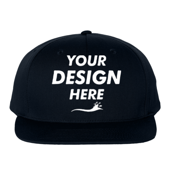 Richardson Pinch Front Structured Snapback Trucker Cap, Black, Front view, Mockup