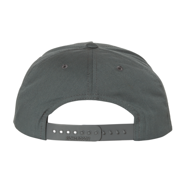 Richardson Pinch Front Structured Snapback Trucker Cap, Flint Grey, Back view