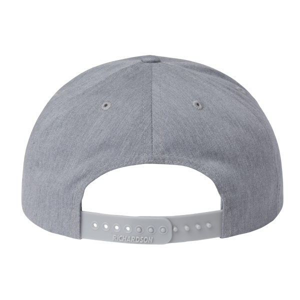 Richardson Pinch Front Structured Snapback Trucker Cap, Heather Grey, Back view