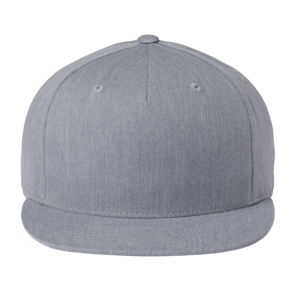 Richardson Pinch Front Structured Snapback Trucker Cap, Heather Grey, Front view