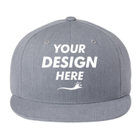 Richardson Pinch Front Structured Snapback Trucker Cap, Heather Grey, Front view, Mockup
