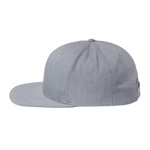 Richardson Pinch Front Structured Snapback Trucker Cap, Heather Grey, Left Side view