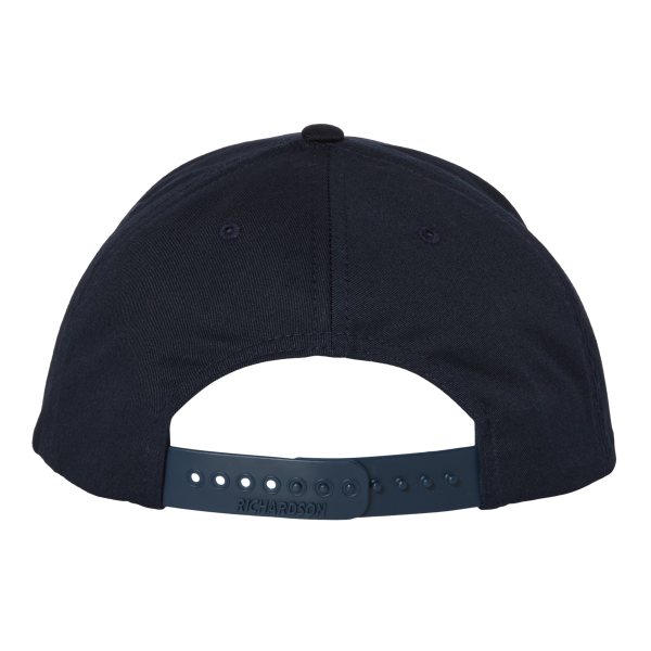 Richardson Pinch Front Structured Snapback Trucker Cap, Navy, Back view