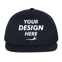 Richardson Pinch Front Structured Snapback Trucker Cap, Navy, Front view, Mockup