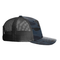 Richardson Printed Five-Panel Trucker Cap, Admiral Duck Camo / Black, Right Side view