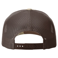 Richardson Printed Five-Panel Trucker Cap, Desert Camo / Brown, Back view