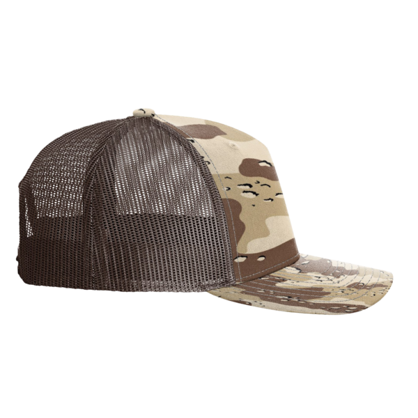 Richardson Printed Five-Panel Trucker Cap, Desert Camo / Brown, Right Side view