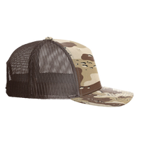 Richardson Printed Five-Panel Trucker Cap, Desert Camo / Brown, Right Side view