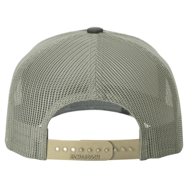 Richardson Printed Five-Panel Trucker Cap, Digital Camo / Light Green, Back view