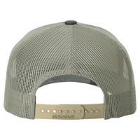Richardson Printed Five-Panel Trucker Cap, Digital Camo / Light Green, Back view