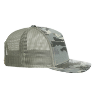 Richardson Printed Five-Panel Trucker Cap, Digital Camo / Light Green, Right Side view