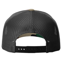 Richardson Printed Five-Panel Trucker Cap, Green Camo / Black, Back view