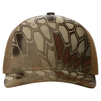 Richardson Printed Five-Panel Trucker Cap, Kryptek Highlander / Buck, Front view