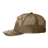 Richardson Printed Five-Panel Trucker Cap, Kryptek Highlander / Buck, Left Side view