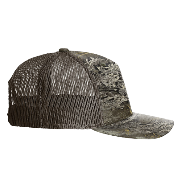 Richardson Printed Five-Panel Trucker Cap, Realtree Max-1 / Brown, Right Side view