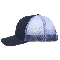 Richardson Printed Mesh Trucker Cap, Navy / Navy To White Fade, Left Side view