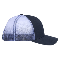 Richardson Printed Mesh Trucker Cap, Navy / Navy To White Fade, Right Side view