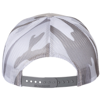 Richardson Printed Mesh Trucker Cap, Silver / Grey Camo, Back view