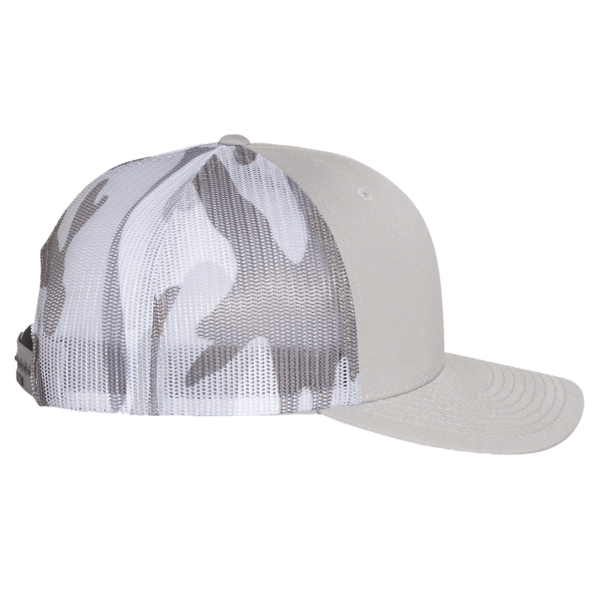 Richardson Printed Mesh Trucker Cap, Silver / Grey Camo, Right Side view