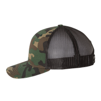 Richardson Printed Trucker Cap, Army Camo / Black / Black, Left Side view