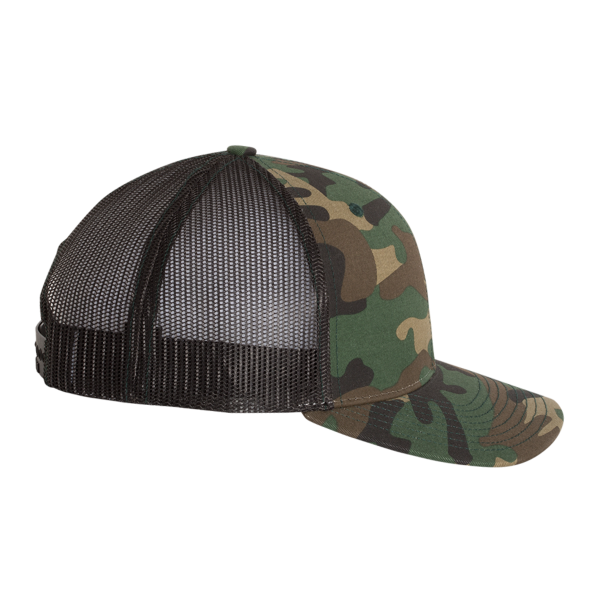 Richardson Printed Trucker Cap, Army Camo / Black / Black, Right Side view