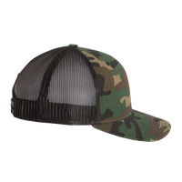 Richardson Printed Trucker Cap, Army Camo / Black / Black, Right Side view