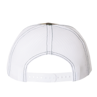 Richardson Printed Trucker Cap, Army Camo / White / White, Back view