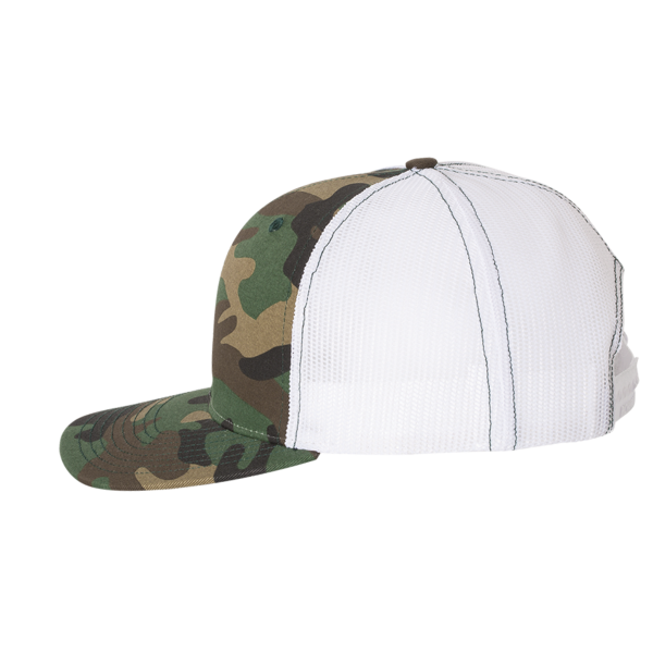 Richardson Printed Trucker Cap, Army Camo / White / White, Left Side view