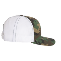 Richardson Printed Trucker Cap, Army Camo / White / White, Right Side view