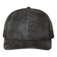 Richardson Printed Trucker Cap, Kryptek Typhon / Black / Black, Front view