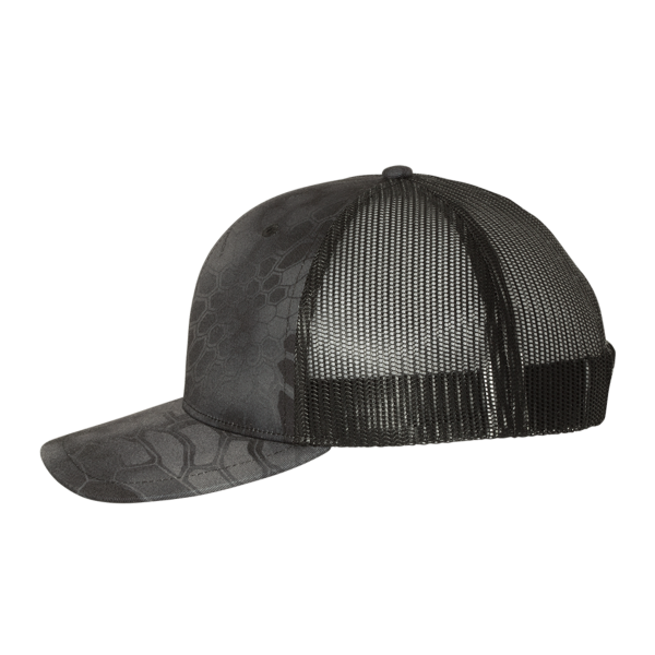 Richardson Printed Trucker Cap, Kryptek Typhon / Black / Black, Left Side view