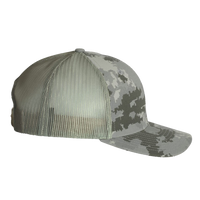 Richardson Printed Trucker Cap, Military Digital Camo / Light Green / Light Green, Right Side view