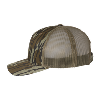 Richardson Printed Trucker Cap, Mossy Oak Bottomland / Loden / Loden, Left Side view