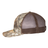 Richardson Printed Trucker Cap, Realtree Edge / Brown / Brown, Left Side view
