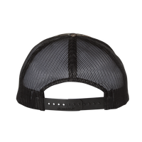 Richardson Printed Trucker Cap, Realtree Original / Black / Black, Back view