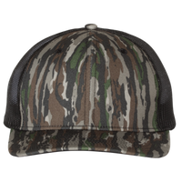 Richardson Printed Trucker Cap, Realtree Original / Black / Black, Front view