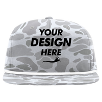 Richardson Printed Umpqua Gramps Cap, Blizzard Duck Camo / White, Front view, Mockup