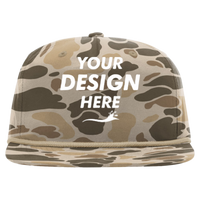 Richardson Printed Umpqua Gramps Cap, Harvest Duck Camo / Light Brown, Front view, Mockup