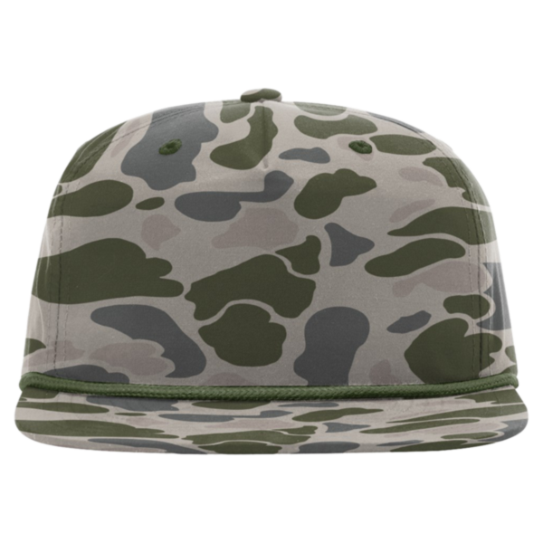 Richardson Printed Umpqua Gramps Cap, Marsh Duck Camo / Olive Green, Front view