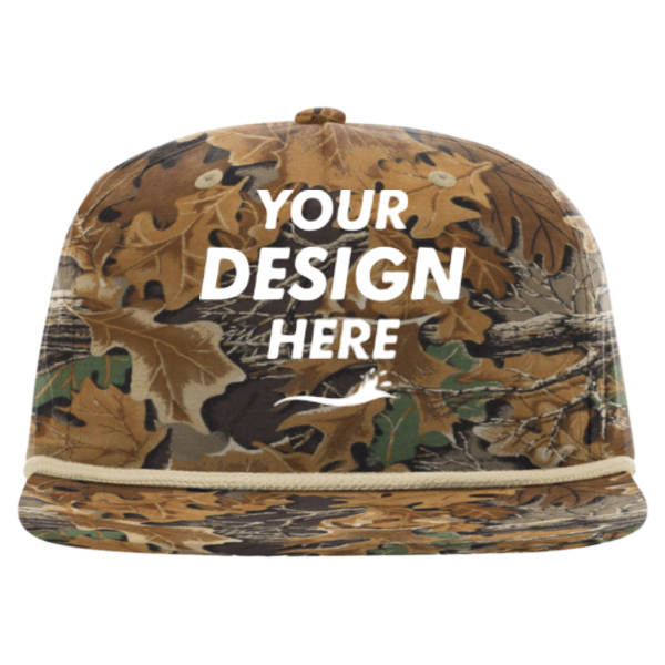 Richardson Printed Umpqua Gramps Cap, Realtree Advantage / Khaki, Front view, Mockup