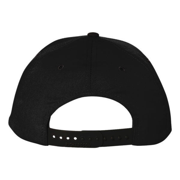 Richardson Pro Twill Snapback Cap, Black / Black, Back view