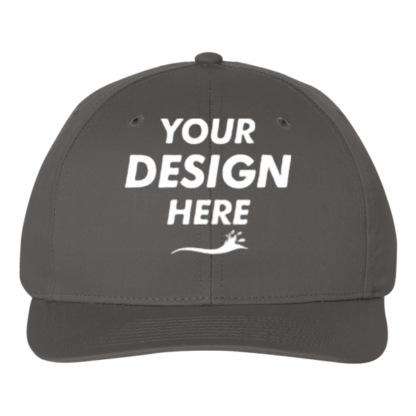 Richardson Pro Twill Snapback Cap, Charcoal / Charcoal, Front view, Mockup