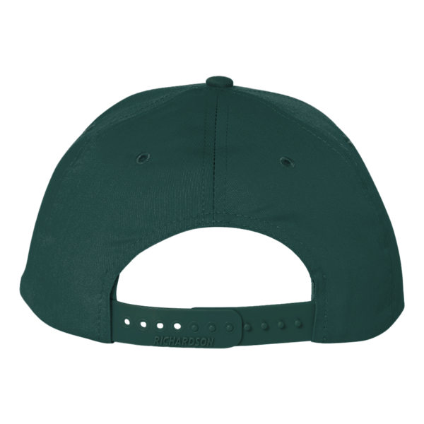 Richardson Pro Twill Snapback Cap, Dark Green / Dark Green, Back view
