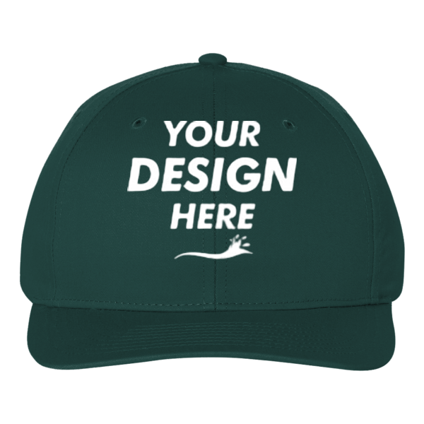 Richardson Pro Twill Snapback Cap, Dark Green / Dark Green, Front view, Mockup