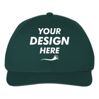 Richardson Pro Twill Snapback Cap, Dark Green / Dark Green, Front view, Mockup